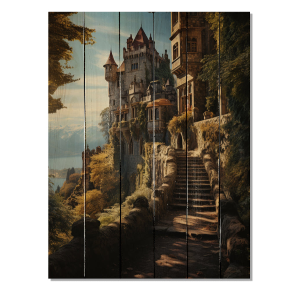 Natural Pine Wood Cityscapes Print P5001