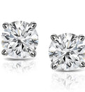 14kt White Gold 1.00ct TDW Round-Cut Diamond Solitaire Stud Earrings F99335