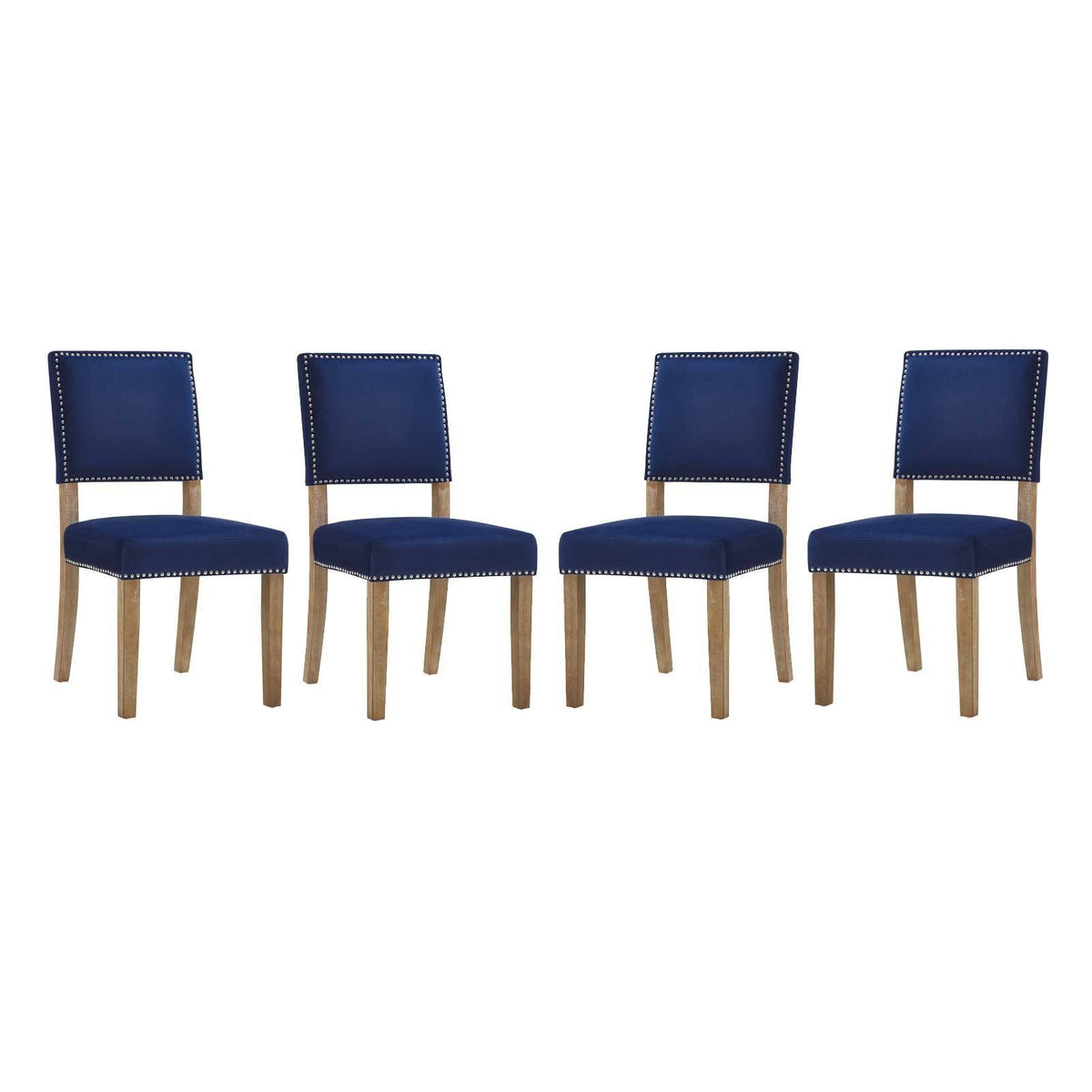Navy Oblige Dining Chair Wood Set of 4 S686