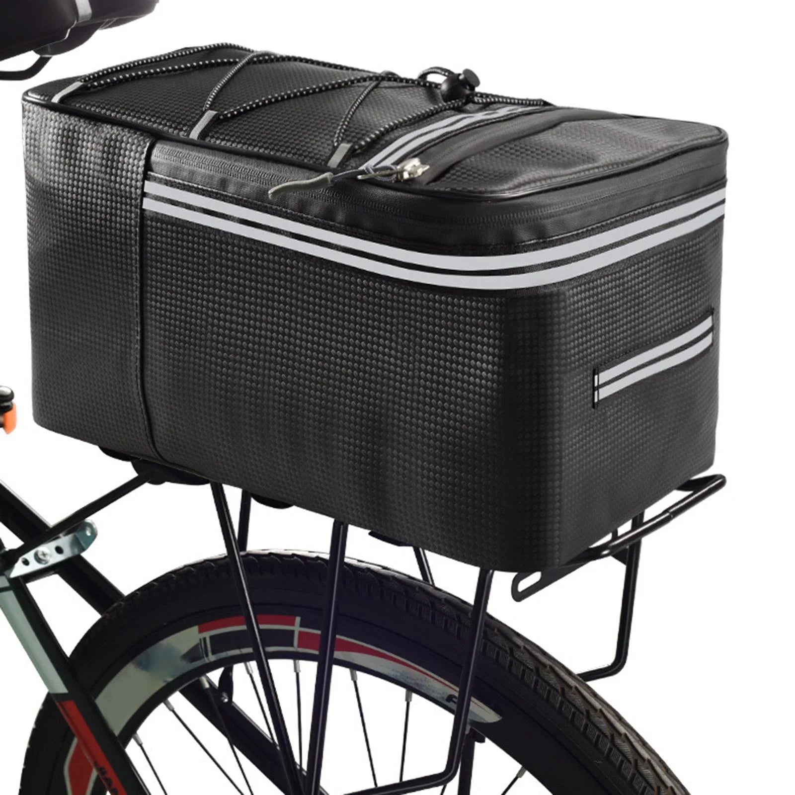 Rear Carrier Bag Trunk PU Leather Waterproof 15L Bike Pannier H340