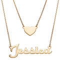 Sterling Silver Layered Double Necklace F428455