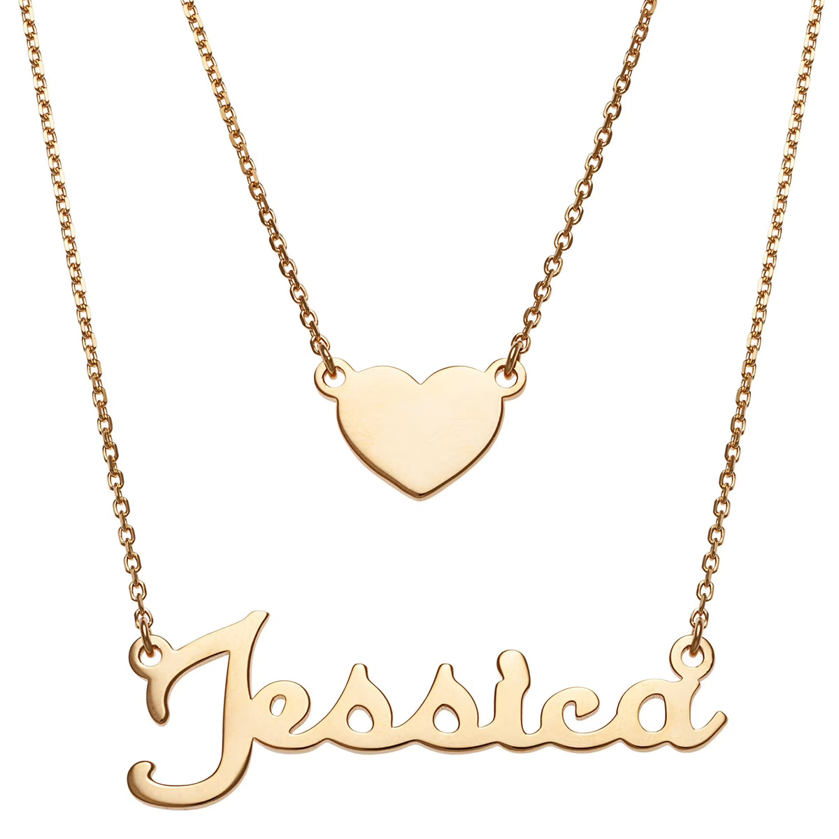 Sterling Silver Layered Double Necklace F428455