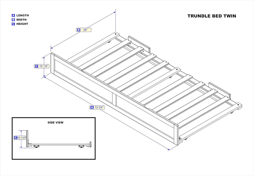 Grey Trundle Bed Y23341