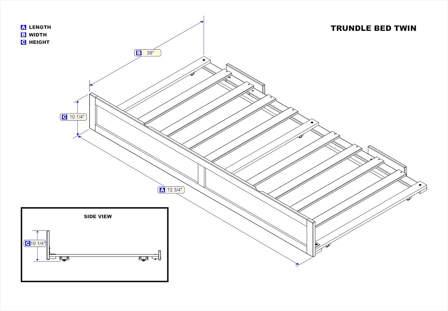 Grey Trundle Bed Y23341