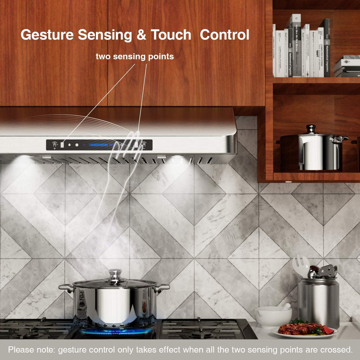 30 Inch Under Cabinet Range Hood with 900-CFM, Stainless Steel Kitchen Vent B555737