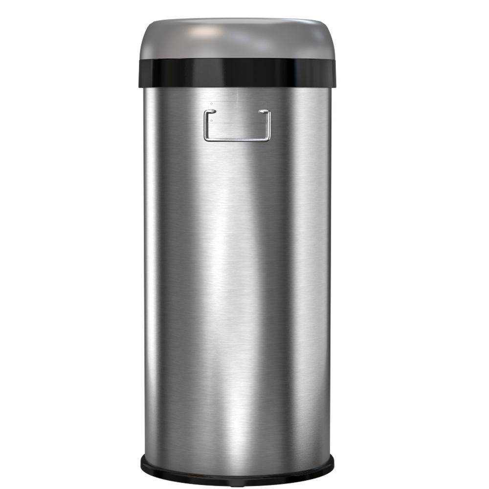 Stainless Steel 16-Gallon Round Open-Top Trash Can A416