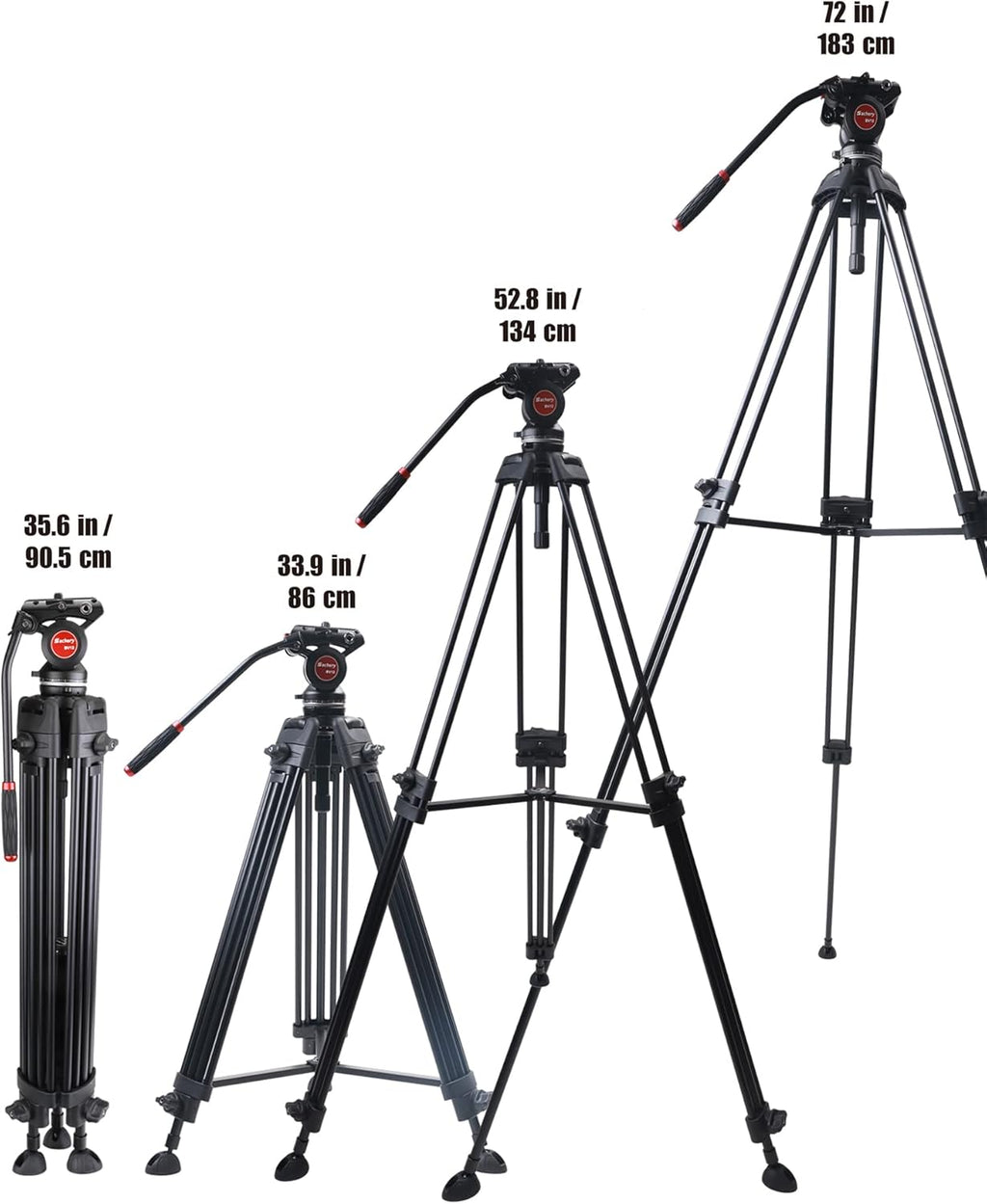 72 inch Aluminum Video Tripod with Fluid Head J4218