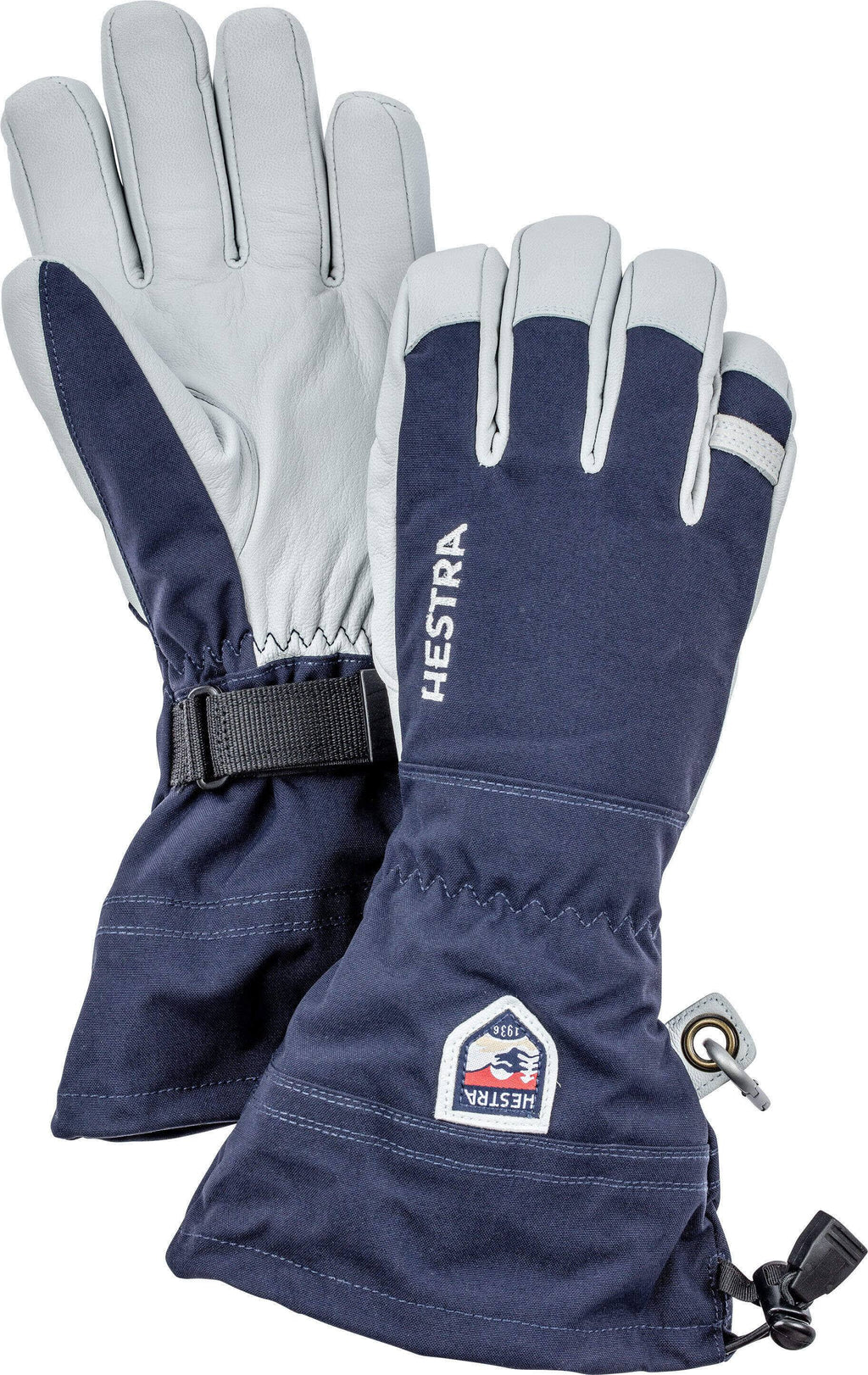 Navy Leather Ski Glove Y5115