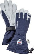 Navy Leather Ski Glove Y5115
