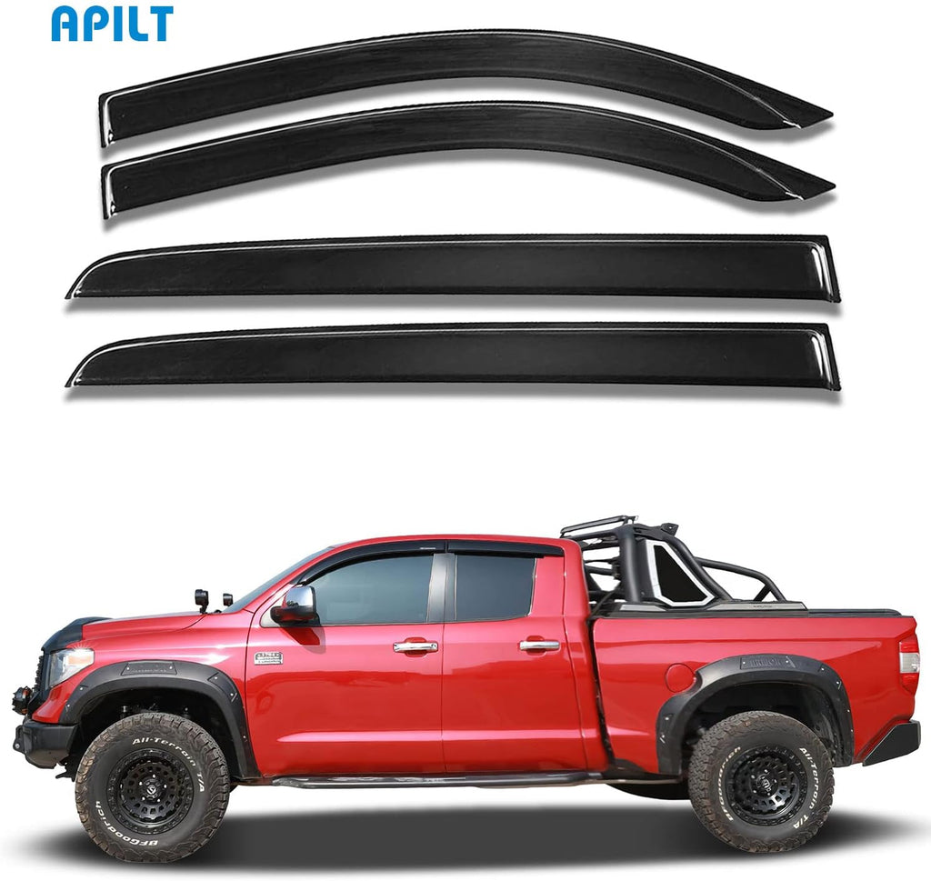 Tape-On Rain Guards Vent Visors Side Window Deflectors Dark Smoke 4-Piece Set P127