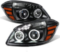 Black LED DRL Halo Projector Headlights Driver Passenger Side G73519