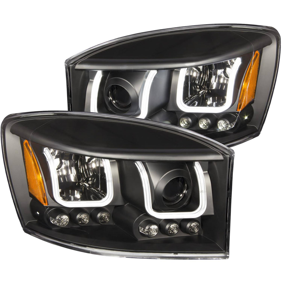 Black U-Bar Projector Headlights G44649