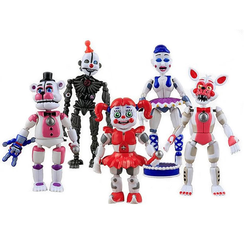 5Pcs FNAF Funtime Freddy Foxy Movable Action Figures D988