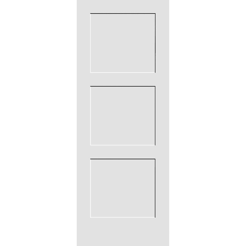 18x22 by 80x22 Shaker 3-Panel Interior Slab Passage Door Primed F1344