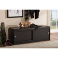 Dark Brown Wood Storage Bench Organizer U107233