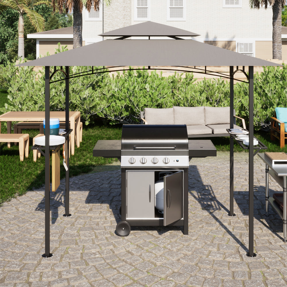 Patio BBQ Grill Gazebo Canopy with 2 Tier, Flame Retardant Cover D791