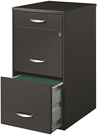 18 inch 3 Drawer Metal File Cabinet with Pencil Drawer Charcoal A3522