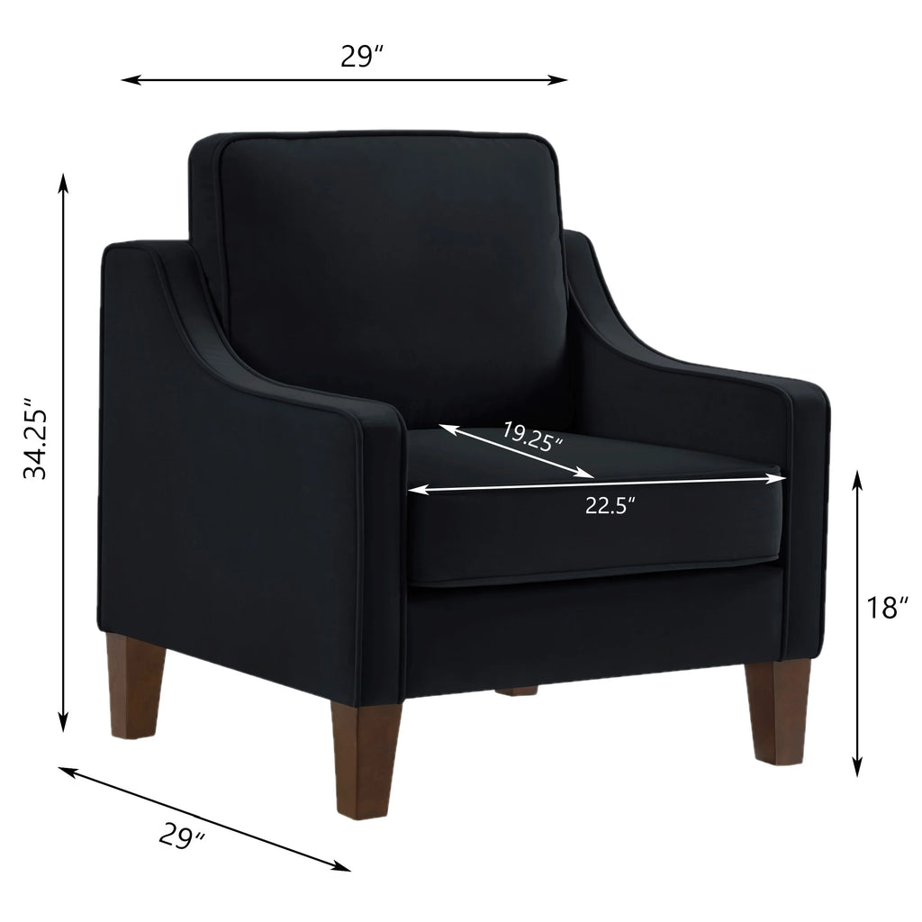 Black Velvet Armchair F78480