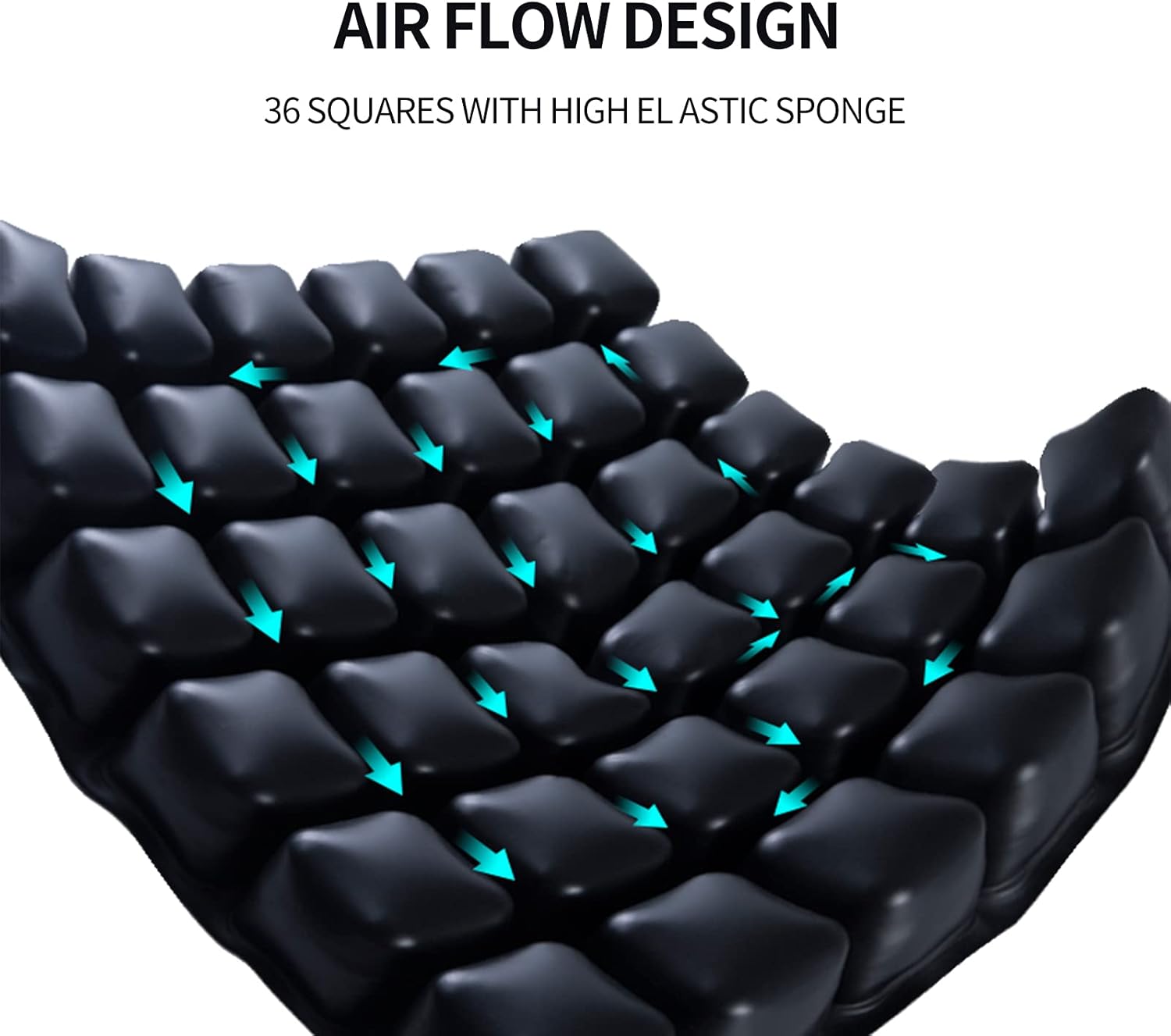 Self Inflating Seat Cushion, Non-Slip, 16 x 16 D231