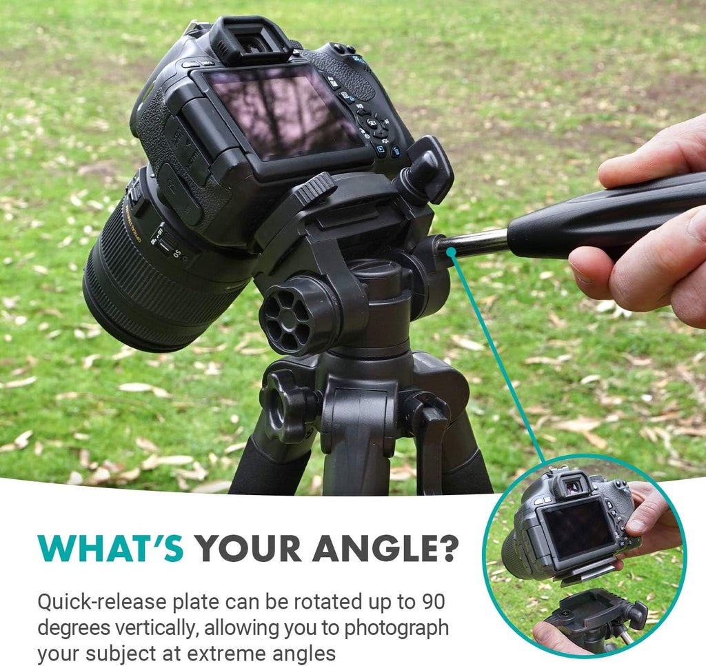 Vlog Kit with Adjustable Mobile Phone Holder and Camera Tripod, 57 Lightweight Tripod, Pack of 2 D45381