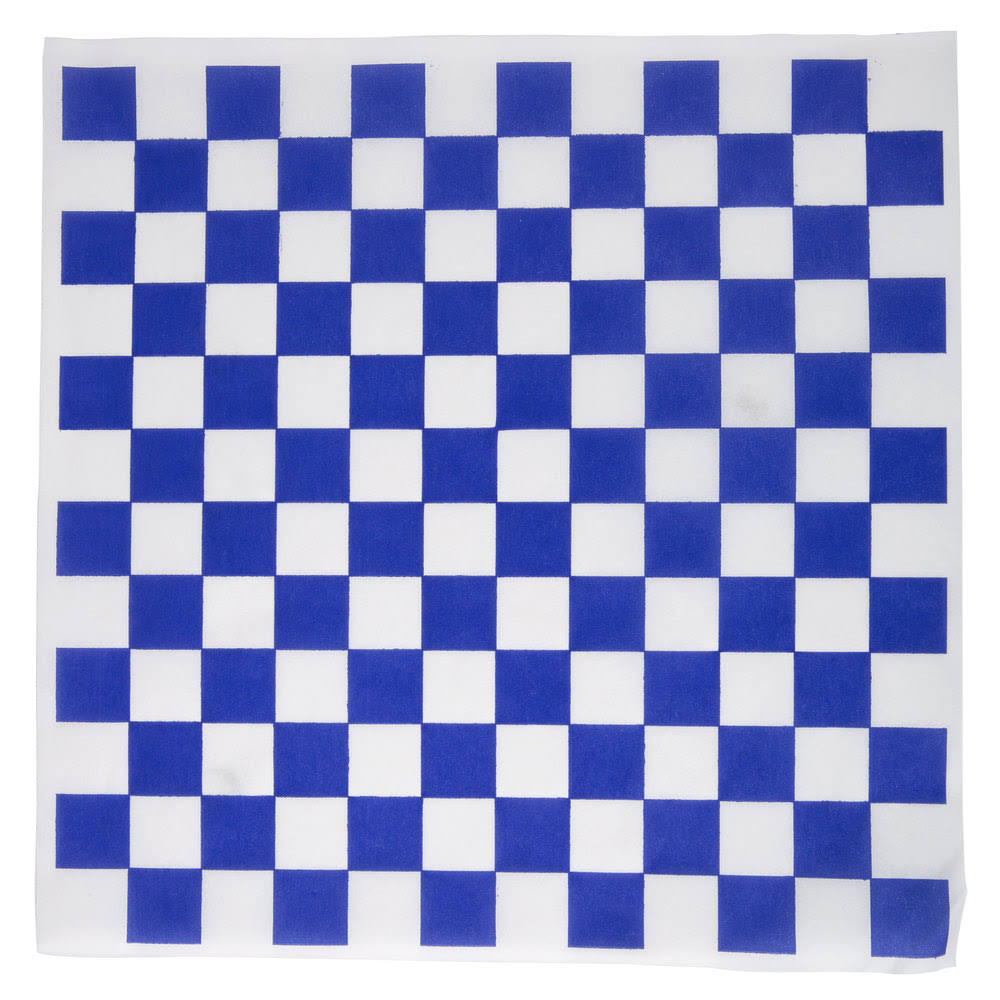 12x22 Blue Check Deli Sandwich Wrap Paper - 5000/Case E25117