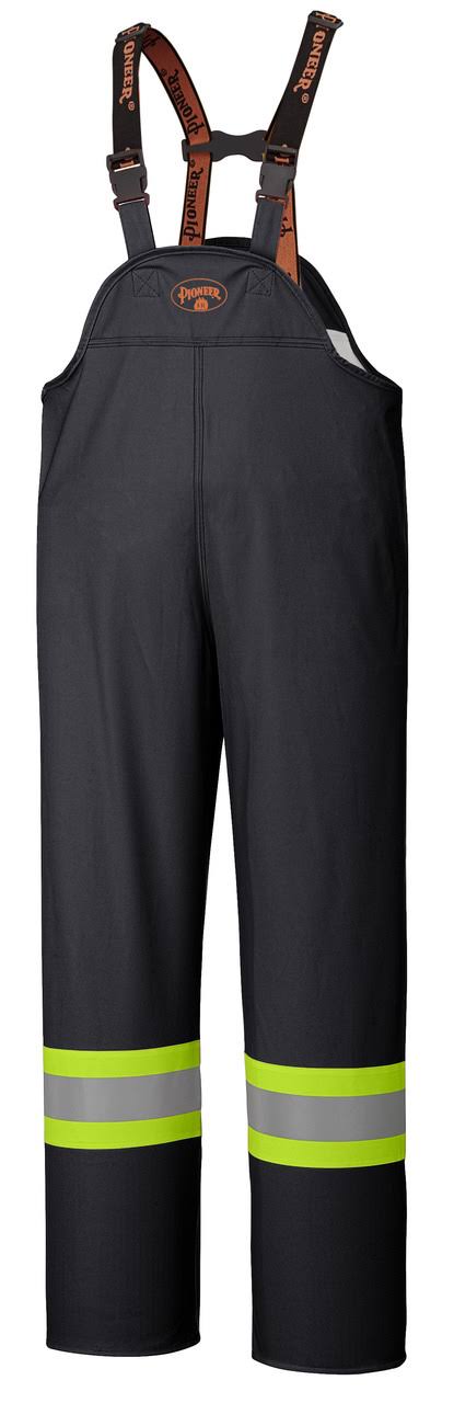 Black Flame Resistant PU Stretch Waterproof Bib Pant X5305