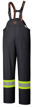 Black Flame Resistant PU Stretch Waterproof Bib Pant X5305