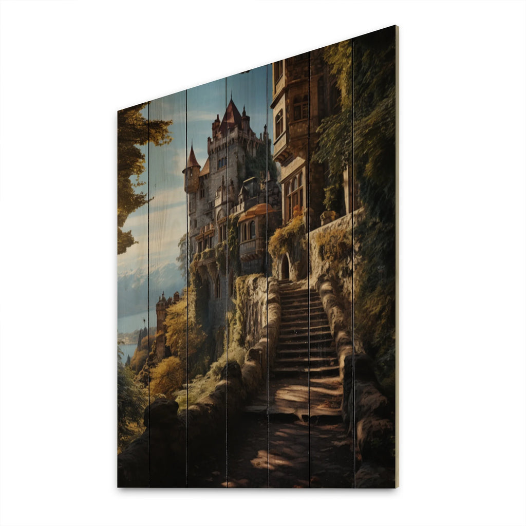 Natural Pine Wood Cityscapes Print P5001