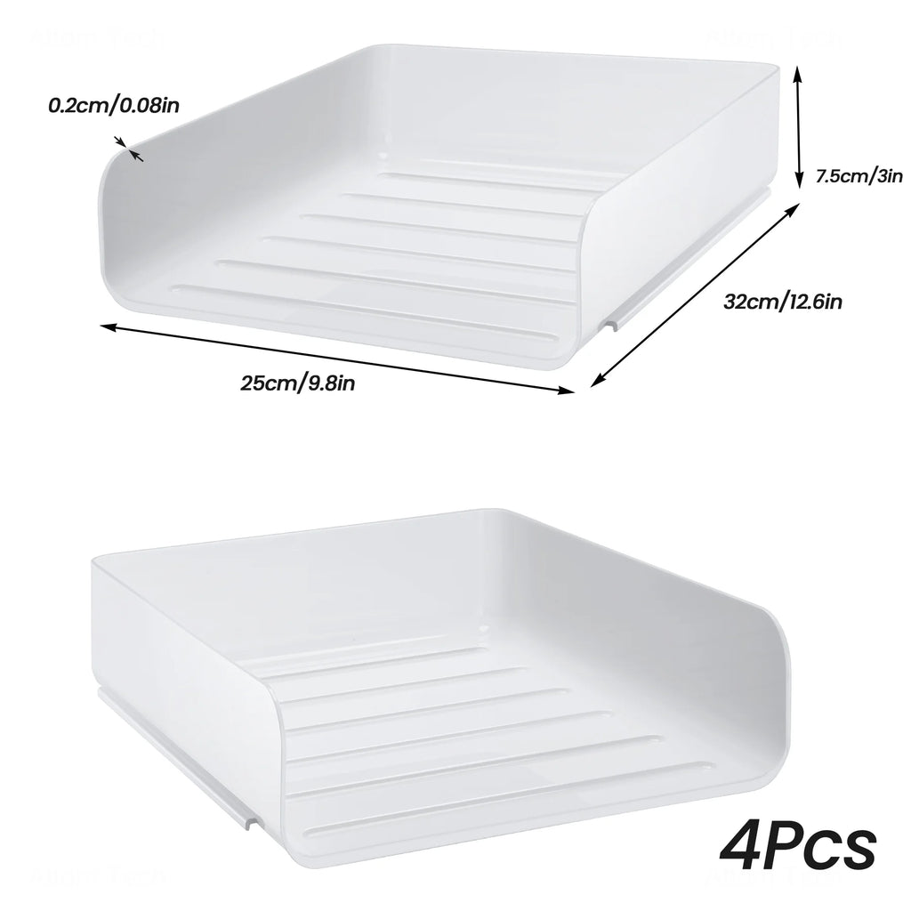 White Stackable Desk Letter Tray Set A3466