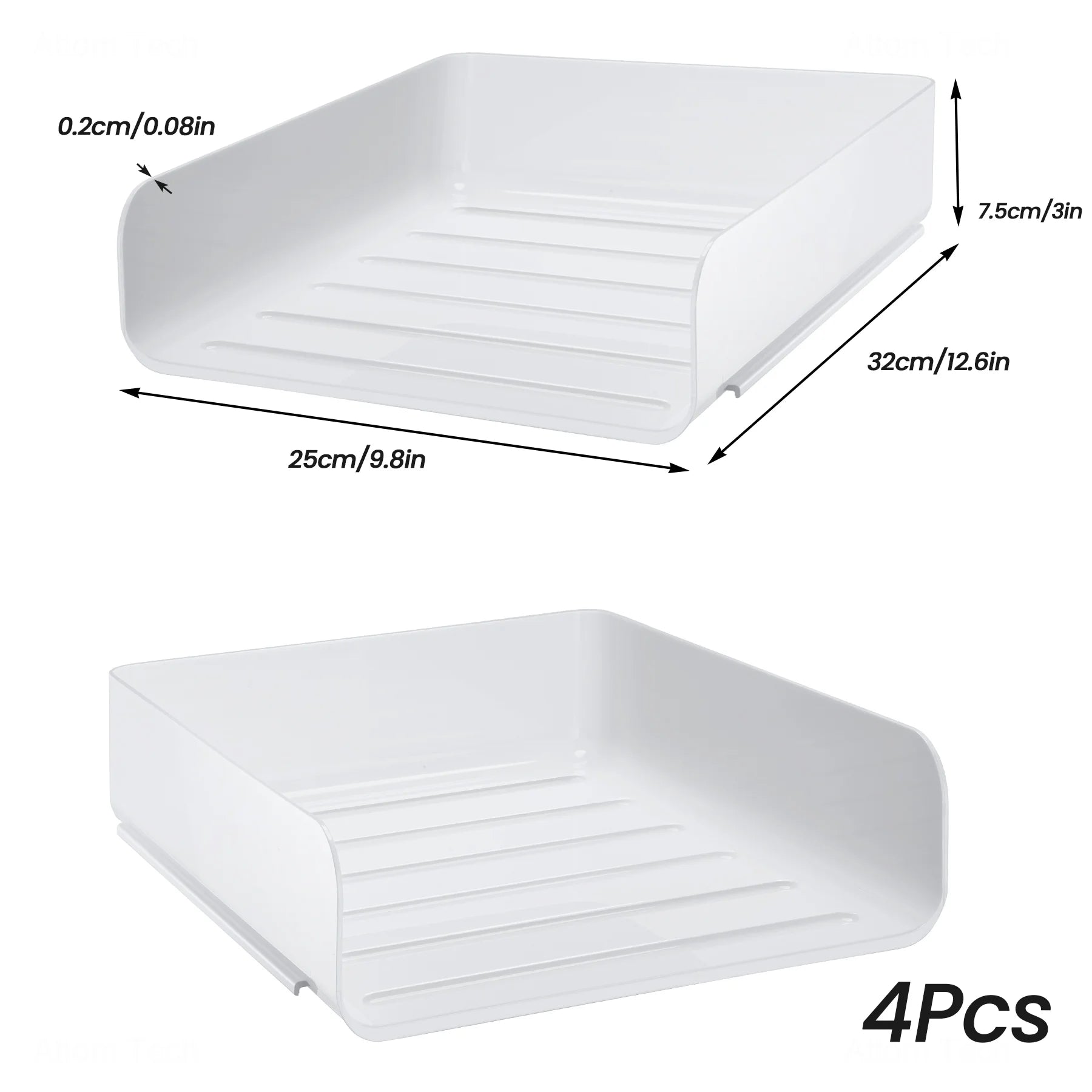 White Stackable Desk Letter Tray Set A3466