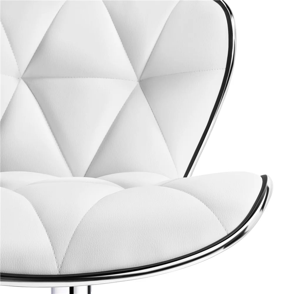 White PU Leather Swivel Bar Stool, Set of 2 Z8923