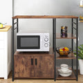 Rustic Brown 4 Tier Baker's Rack with Cabinet S261