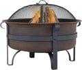 Bronze Cauldron Outdoor Fire Pit Bowl with Poker and Spark Screen - 29 Inch L86007