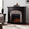 Ebony Gray Stacked Stone Electric Fireplace F5041