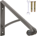 Black Metal Wrought Iron Handrail for Steps, Pack of 2 N94689