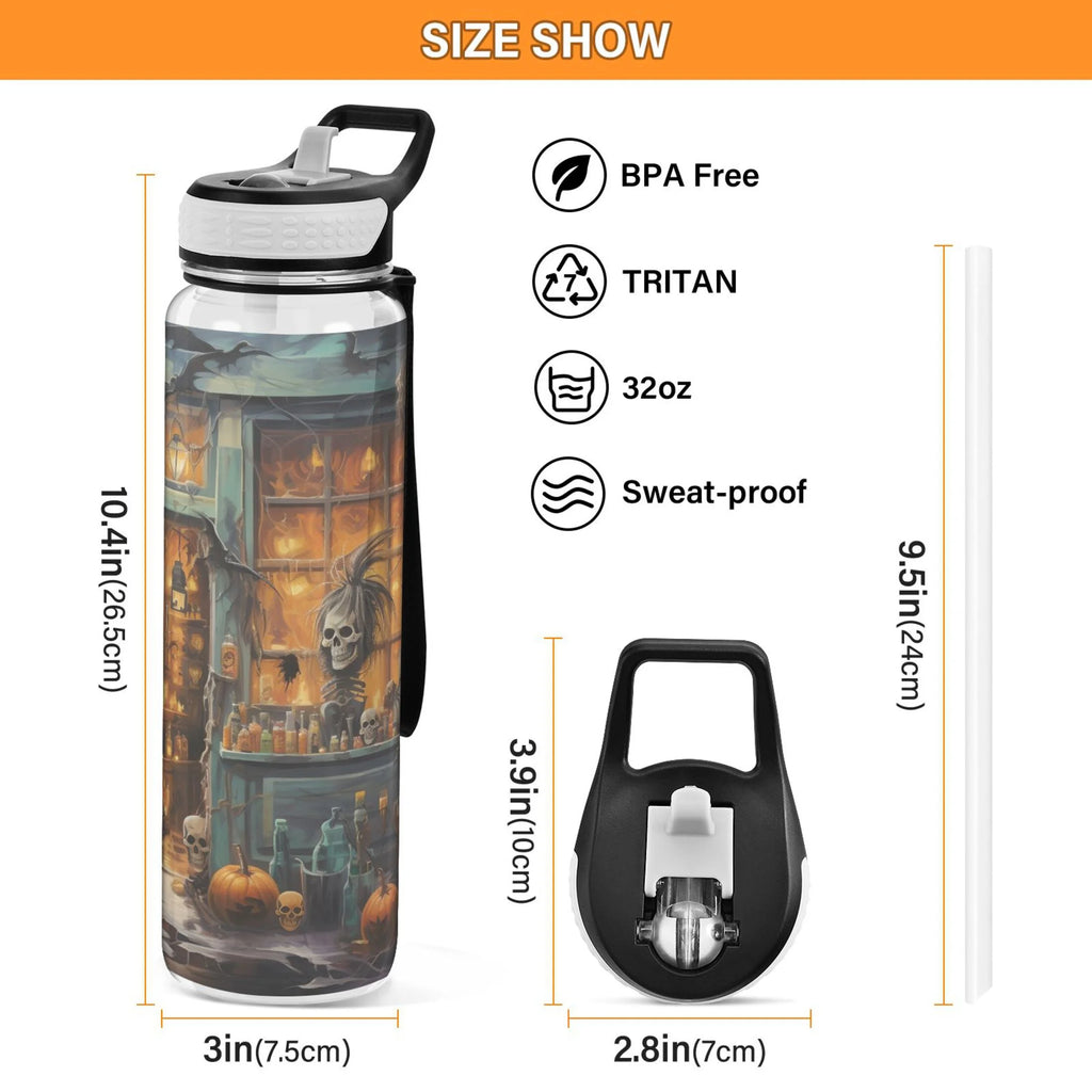 32oz Tritan Leakproof Clear Sports Water Bottle E2821