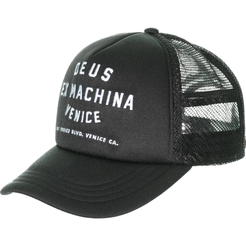 Black Curvy Trucker Cap E4665