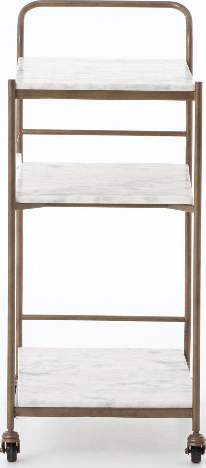 Rectangular Bar Cart Antique Brass L8567