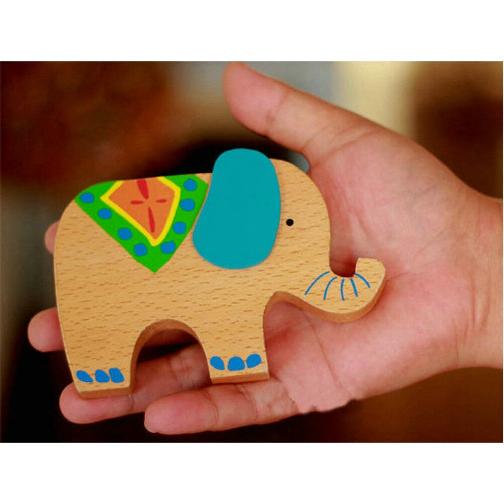 Wooden Stackable Building Blocks Set Balancing Games Playset Toys Educational Toys for Kids Children(Elephant) H288