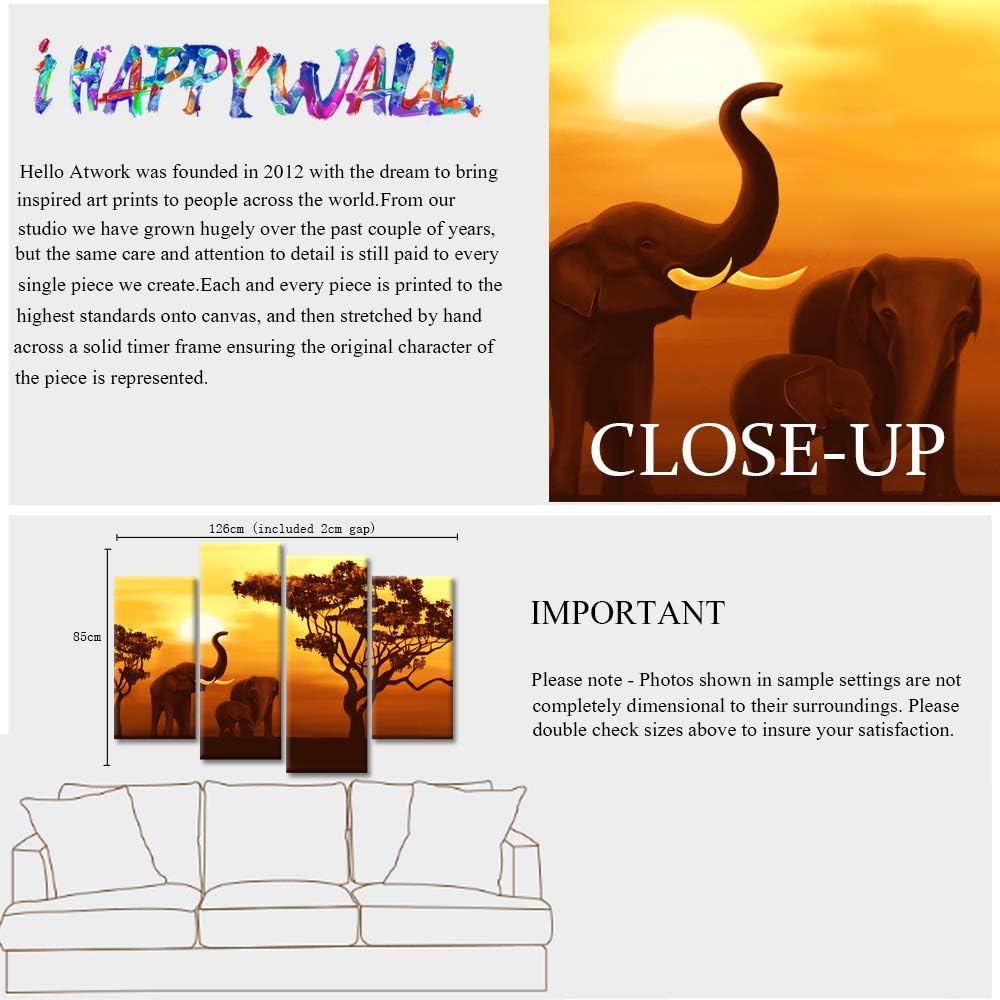 4 Panel Canvas Wall Art Stretched and Framed T82660