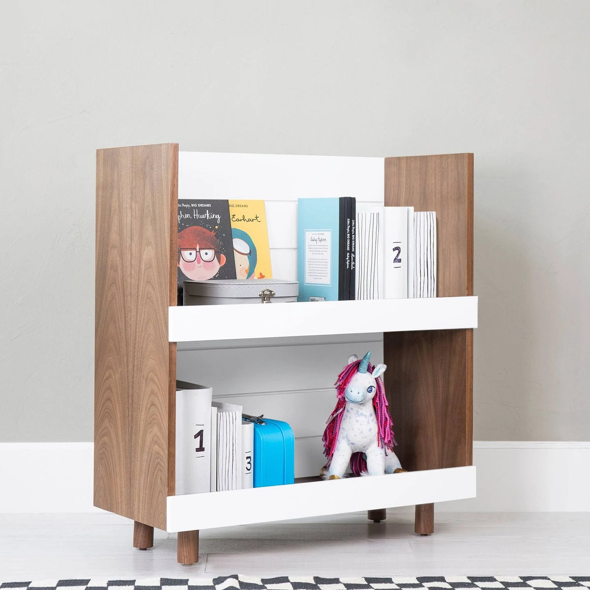 Walnut / Pacific Blue Kids Bookcase Y855064