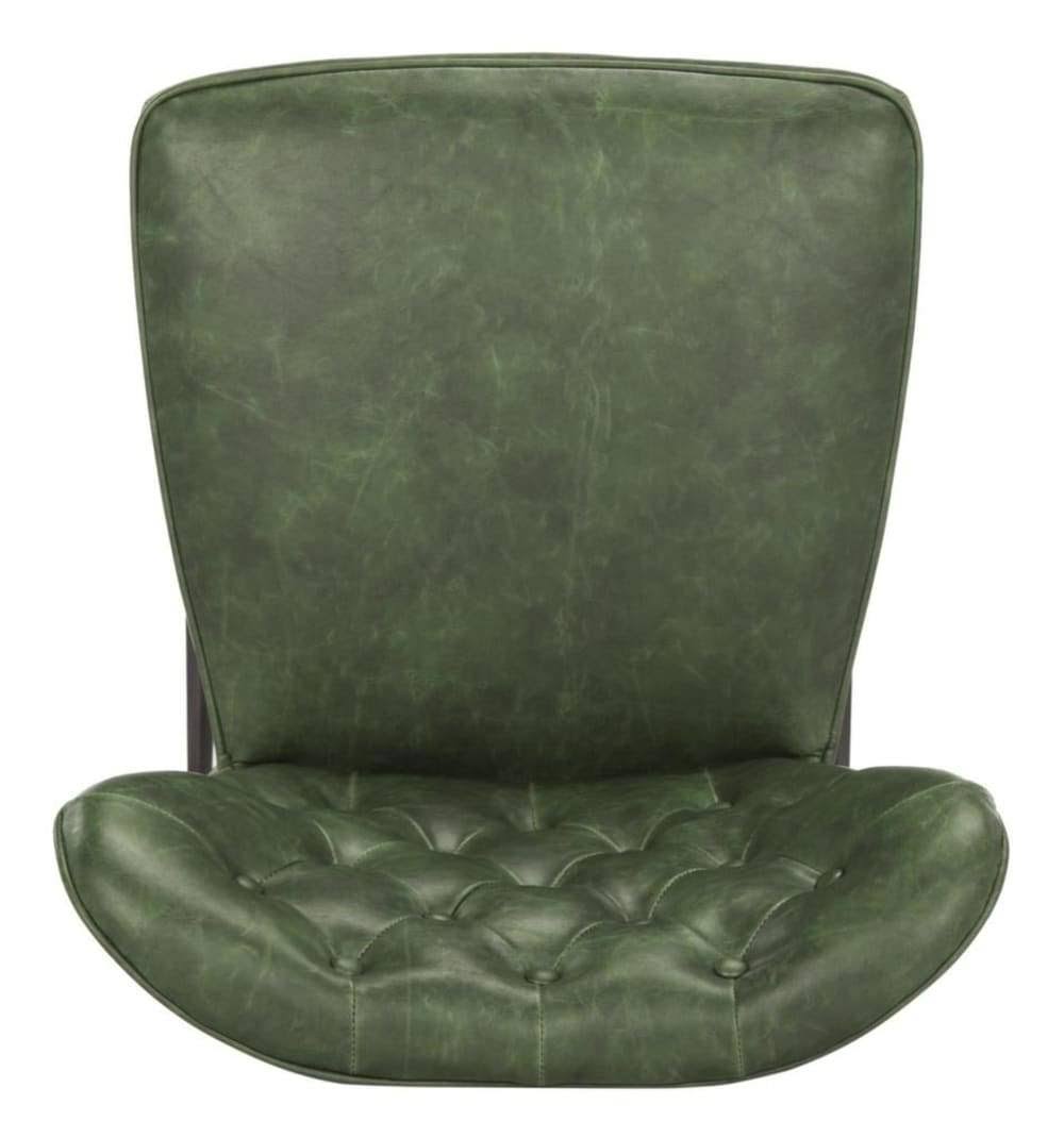 Camel Leather Tufted Swivel Counter Stool Set of 2 Z8254