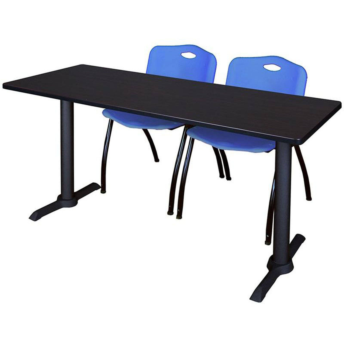 72x22 x 24x22 Training Table with 2 Stack Chairs Q11032