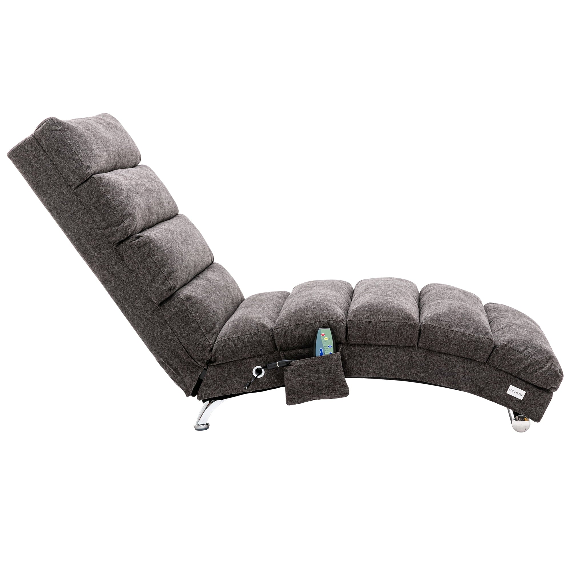 Dark Gray Linen Massage Recliner Chaise Chair K89433