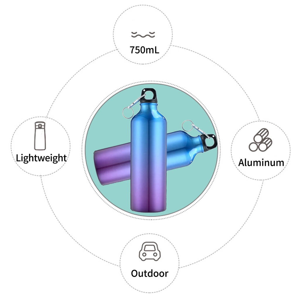 750mL Aluminum Water Bottle with Carabiner W96678