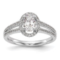 14K White Gold Oval Halo Engagement Ring B43976