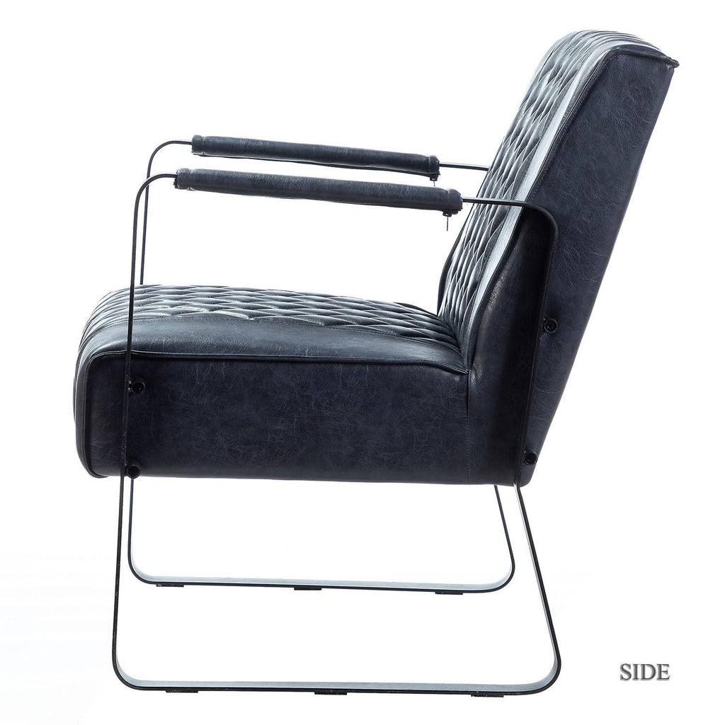Blue PU Tufted Back Chair D525779