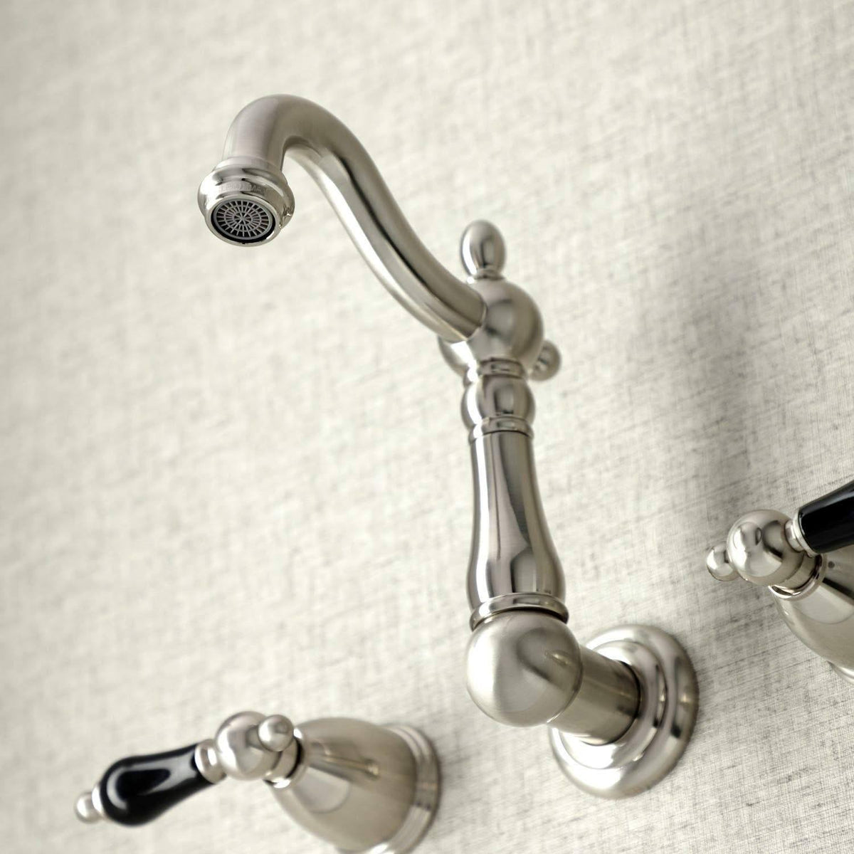 Brushed Nickel Two-Handle Wall Mount Bathroom Faucet T953600