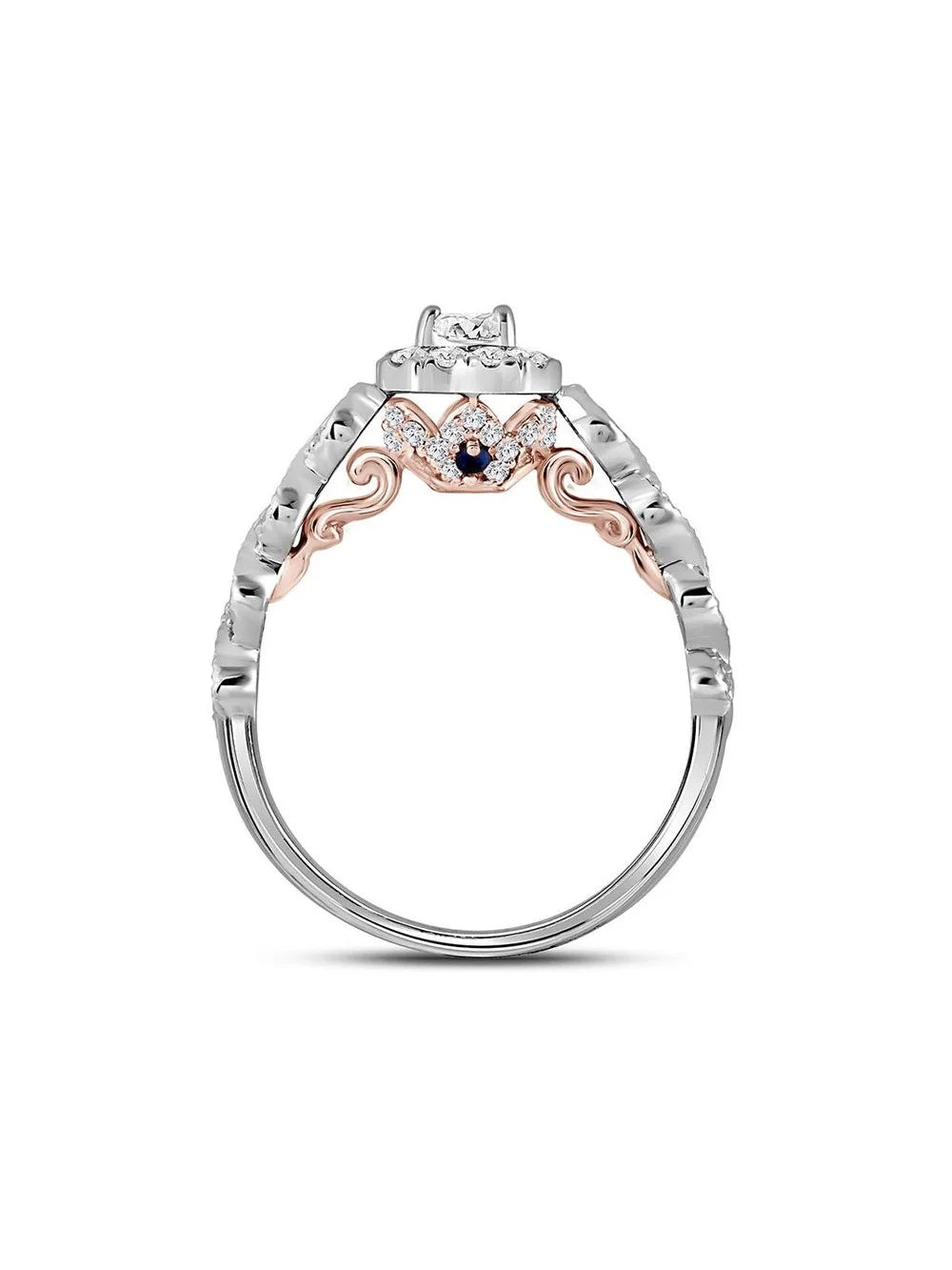 Emerald Cut Diamond Engagement Ring in 14K White Gold F485405