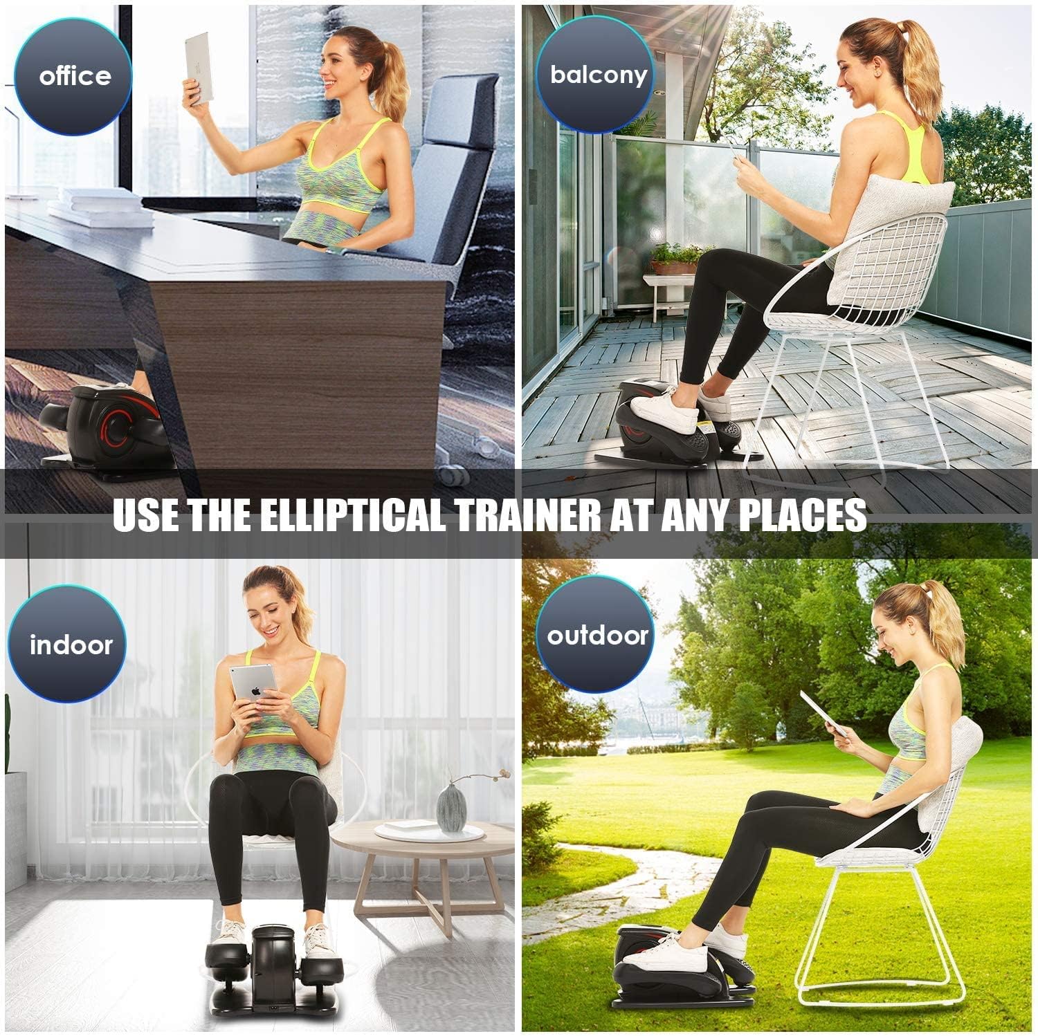 Under Desk Electric Mini Elliptical Machine with Remote Control X952921